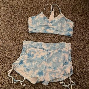 Blue & white swimsuit